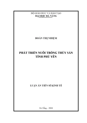 Phát Triển Nuôi Trồng Thủy Sản Tỉnh Phú Yên: Nghiên Cứu