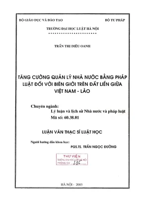 Quản Lý Nhà Nước Bằng Pháp Luật Về Biên Giới Việt Nam - Lào