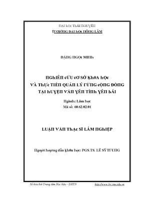 Nghiên cứu quản lý rừng cộng đồng tại Văn Yên, Yên Bái