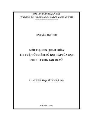 Mối Tương Quan Giữa Trí Tuệ và Điểm Số Học Tập Của Học