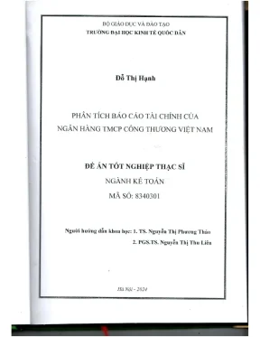Phân Tích Báo Cáo Tài Chính Ngân Hàng TMCP Công Thương