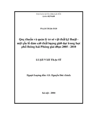Quản lý cơ sở vật chất kỹ thuật tại Đại học Quốc gia Hà Nội