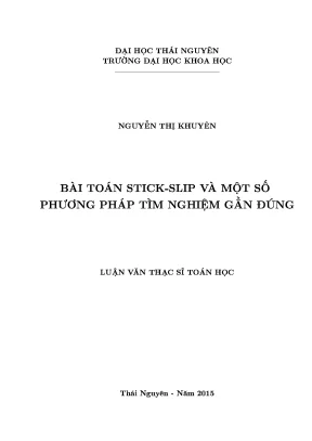 Nghiên Cứu Phương Pháp Giải Bài Toán Stick-Slip Trong