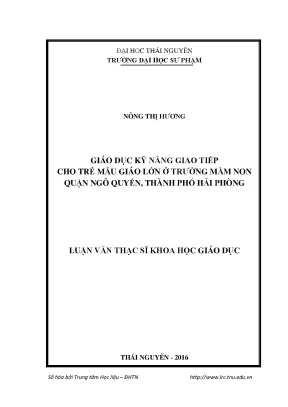Giáo Dục Kỹ Năng Giao Tiếp Cho Trẻ Mẫu Giáo Lớn Tại Hải