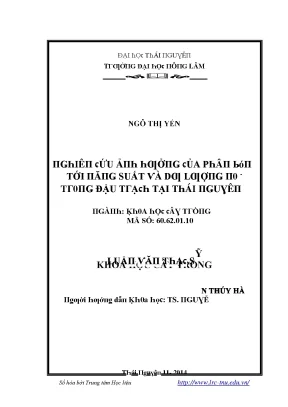 Nghiên cứu về Đậu Tại Đại Học Thái Nguyên