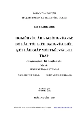 Nghiên cứu ảnh hưởng chế độ hàn đến biến dạng liên kết