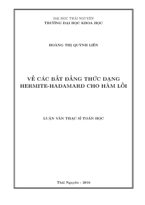 Bất Đẳng Thức Hermite-Hadamard cho Hàm Lồi: Nghiên Cứu