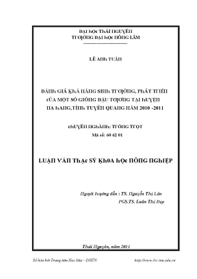 Nghiên cứu về Đậu Tưới tại Đại học Thái Nguyên
