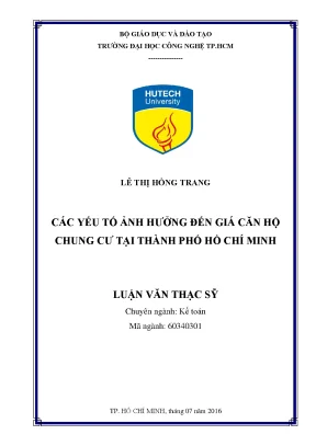 Các yếu tố quyết định giá căn hộ chung cư tại TP. Hồ Chí