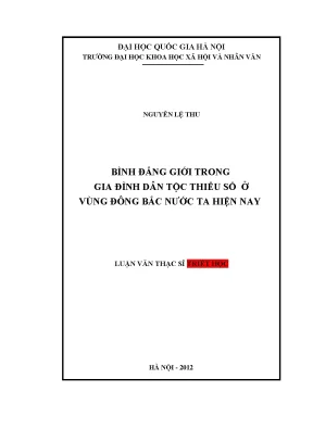 Bình Đẳng Giới Trong Gia Đình Dân Tộc Thiểu Số Ở Vùng