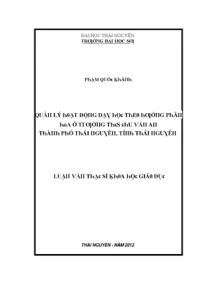 Quản lý hoạt động dạy học tại Trường Đại học Sư phạm