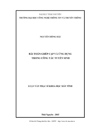 Ứng Dụng Thuật Toán Ghép Cặp Trong Tuyển Sinh Đại Học