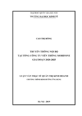 Luận văn truyền thông nội bộ tại tổng công ty viễn thông mobifone giai đoạn 2020 2025