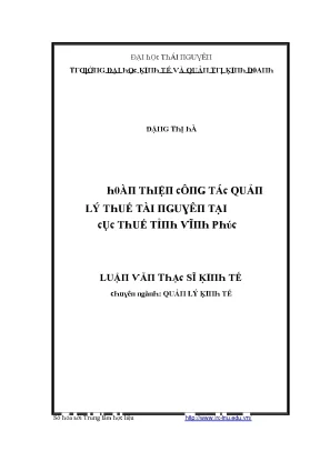 Quản lý thuế tài nguyên tại Việt Nam: Thực trạng và giải
