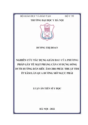 Nghiên Cứu Tác Dụng Giảm Đau Của Gây Tê Mặt Phẳng Cân Cơ 