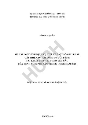 Cải Thiện Sự Hài Lòng Người Bệnh Tại Khoa Điều Trị Bệnh