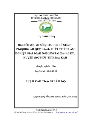 Đề Xuất Phương Pháp Quản Lý Tài Nguyên Lâm Nghiệp Tại Xã
