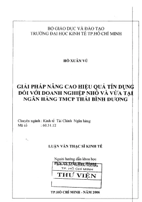 Giải Pháp Nâng Cao Hiệu Quả Tín Dụng Đối Với Doanh 