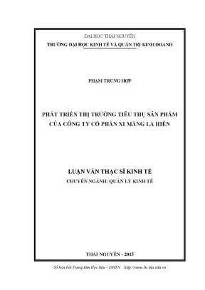 Phát Triển Thị Trường Tiêu Thụ Sản Phẩm Xi Măng La Hiên