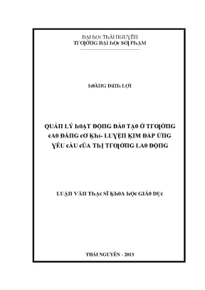Quản lý hoạt động đào tạo tại Trường Đại học Thái Nguyên