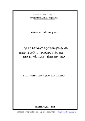 Quản lý hoạt động dạy học tại trường tiểu học huyện Yên