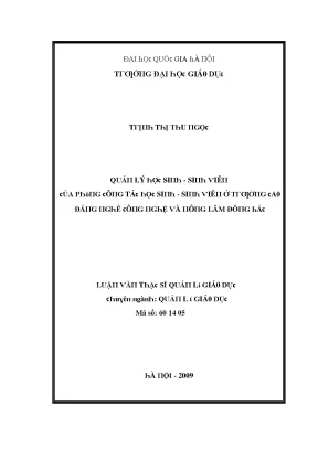 Quản lý học sinh tại Đại học Giao thông Vận tải Hà Nội