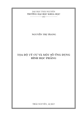 Tọa Độ Tỷ Cự và Ứng Dụng Trong Hình Học Phẳng