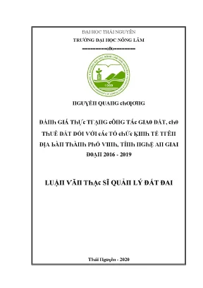 Đánh giá công tác giao đất cho thuê đất tại thành phố
