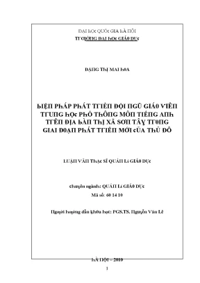 Phát Triển Đội Ngũ Giáo Dục Tại Thủ Đô Hà Nội