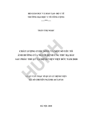 Chất lượng cuộc sống của bệnh nhân ung thư dạ dày sau