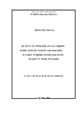 Quản lý sự phối hợp trong giáo dục đạo đức cho học sinh