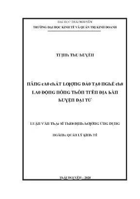 Nâng cao chất lượng đào tạo nghề cho lao động nông thôn