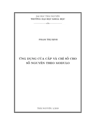 Ứng Dụng Cấp và Chỉ Số cho Số Nguyên theo Modulo