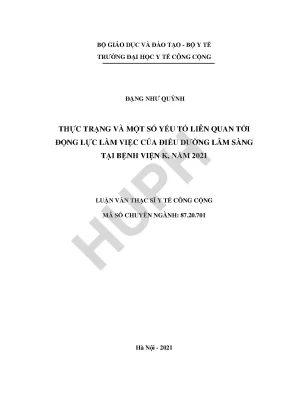 Động Lực Làm Việc Của Điều Dưỡng Lâm Sàng Tại Bệnh Viện 