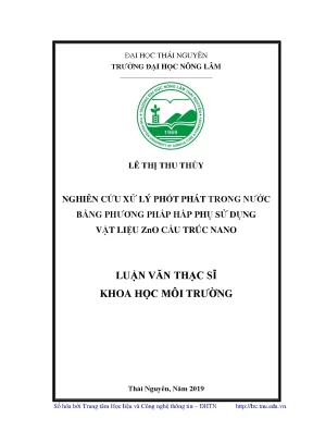 Nghiên Cứu Xử Lý Phốt Phát Trong Nước Bằng Vật Liệu ZnO Nano
