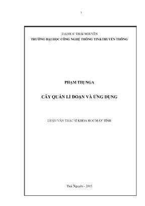 Cây Quản Lí Đoạn và Ứng Dụng Trong Tìm Giao Các Đoạn Gen