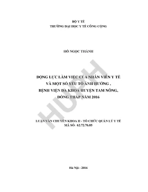 Động Lực Làm Việc Của Nhân Viên Y Tế Tại Bệnh Viện Đa