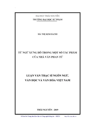 Nghiên Cứu Từ Ngữ Xưng Hô Trong Tác Phẩm Của Nhà Văn Phan Tứ