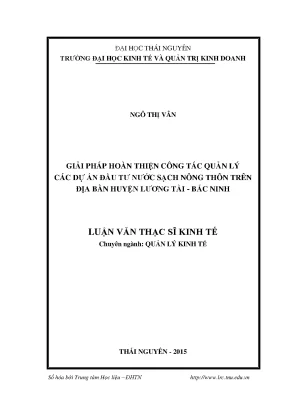 Giải Pháp Tối Ưu Quản Lý Dự Án Nước Sạch Nông Thôn Tại