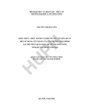 Nghiên Cứu Về Kiến Thức và Thực Hành Sử Dụng Túi Nilon