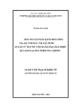 Giải pháp kiểm soát đầu tư tại Thái Nguyên