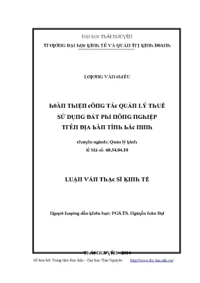 Quản lý thuế sử dụng đất tại Đại học Thái Nguyên