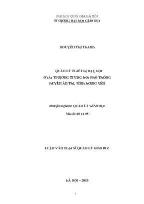 Quản lý thiết bị dạy học tại trường trung học phổ thông