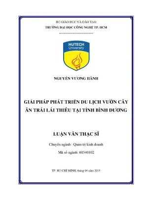 Giải Pháp Phát Triển Du Lịch Vườn Cây Ăn Trái Lái Thiêu