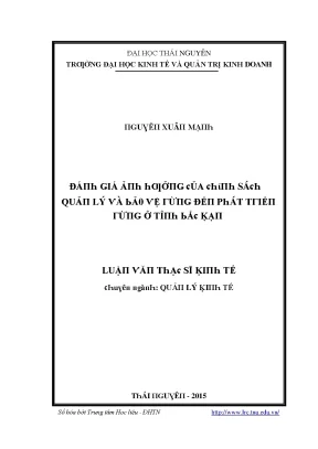 Quản lý kinh tế và phát triển bền vững tại Thái Nguyên