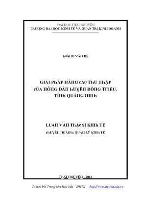 Giải pháp nâng cao thu nhập cho nông dân huyện Đông