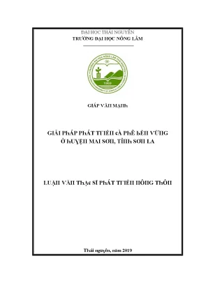 Giải pháp phát triển cà phê bền vững tại huyện Mai Sơn, 