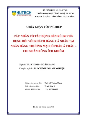 Những Nhân Tố Ảnh Hưởng Đến Rủi Ro Tín Dụng Tại Ngân