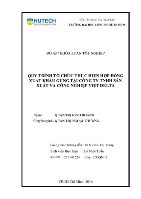 Quy Trình Tổ Chức Hợp Đồng Xuất Khẩu Gừng Tại Công Ty
