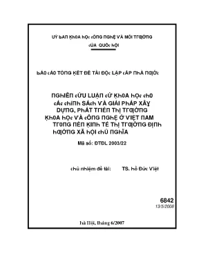 Tổng Kết Đề Tài Nghiên Cứu Về Môi Trường Xã Hội Tại Việt Nam